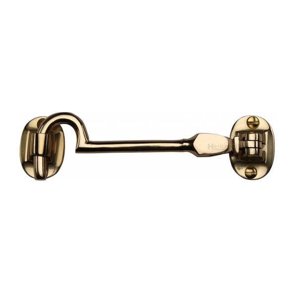 AA61 • 100mm • Polished Brass • Carlisle Brass Silent Pattern Cabin Hook